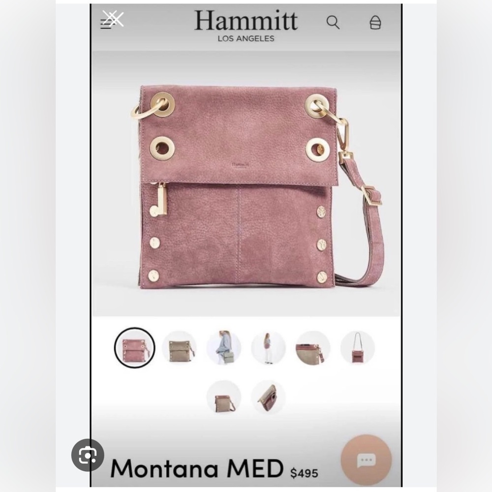 Hammitt Montana Medium reversible Rose Suede EUC HTF - Picture 5 of 6